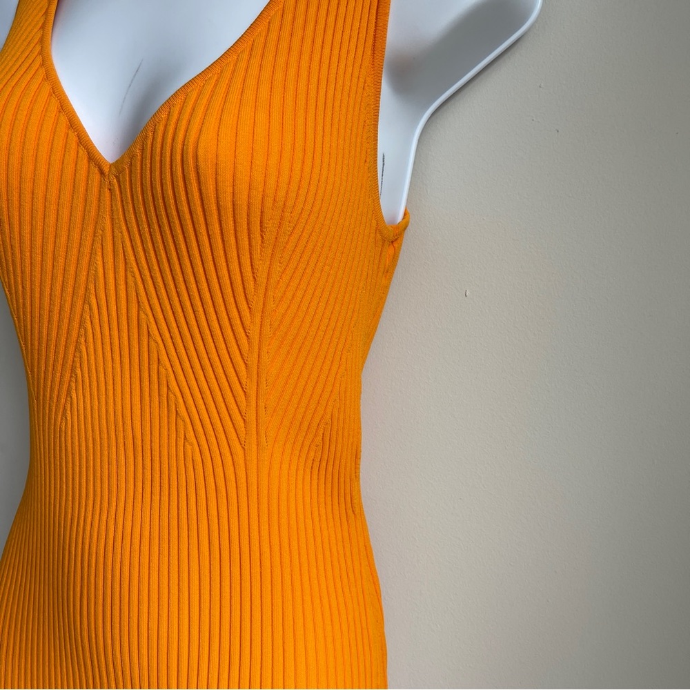 House of Harlow 1960 Ribbed Knit Midi Dress with Side Slit Ring Detail - Picture 3 of 11